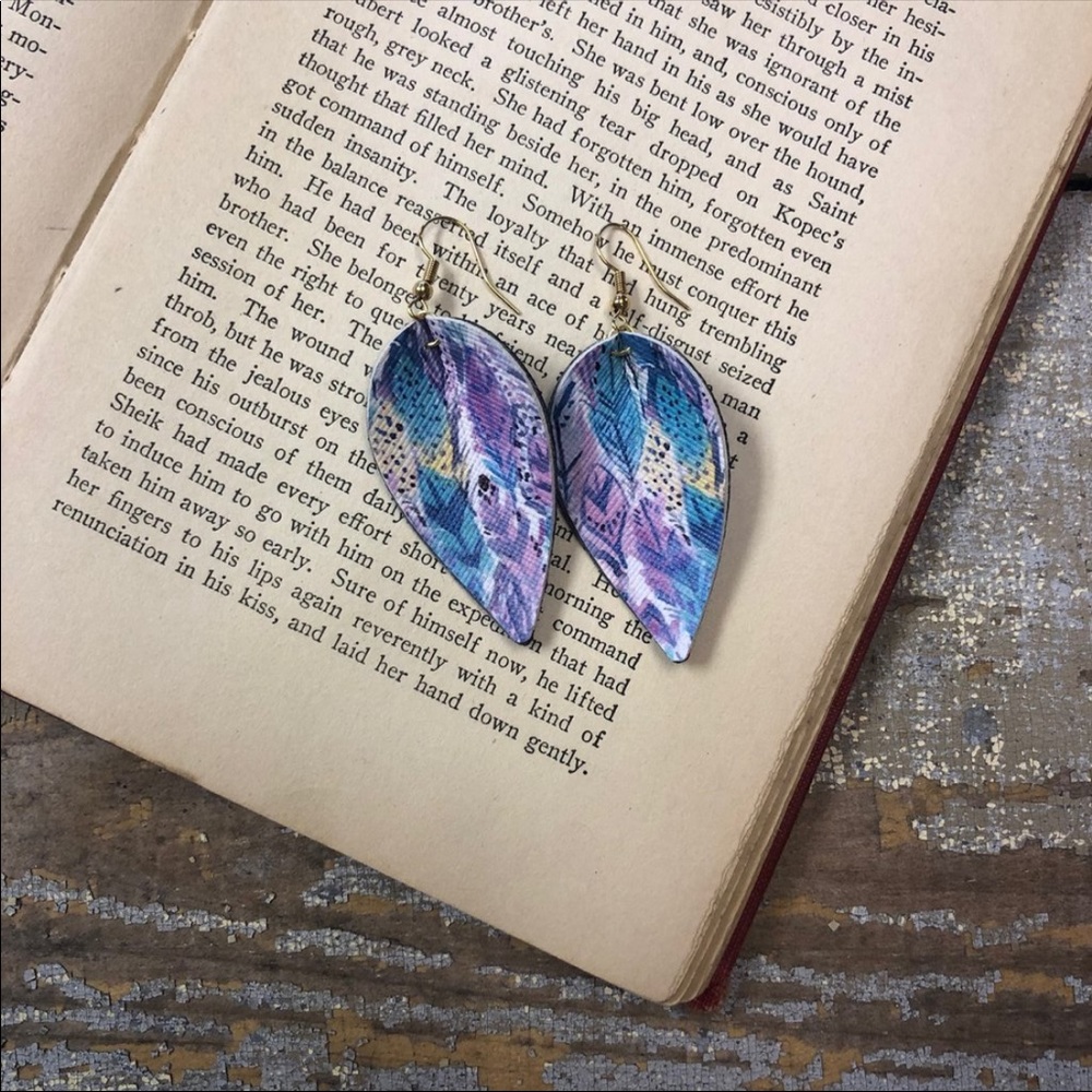 Handmade lightweight faux leather earrings.